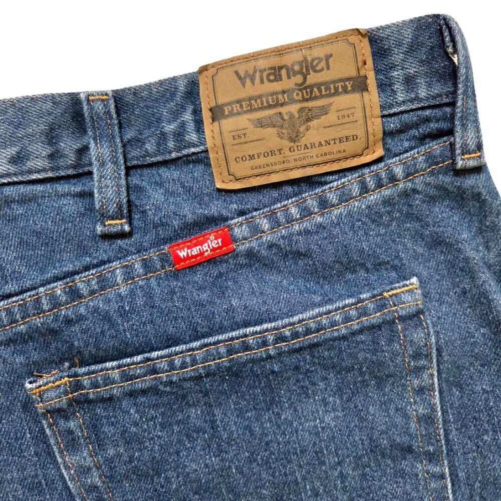 Wrangler Jeans 46x30 Mens Blue Denim Straight Leg Regular Fit Cowboy Workwear - Picture 6 of 10
